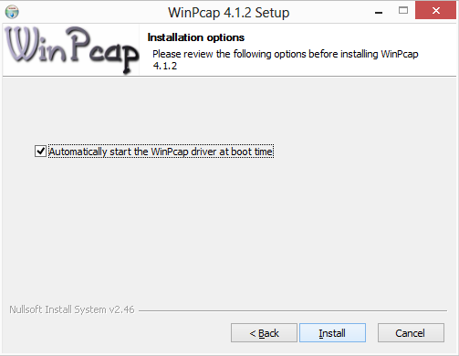Automatically start winpcap-boot-time