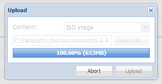 process upload iso image to proxmox ve finish